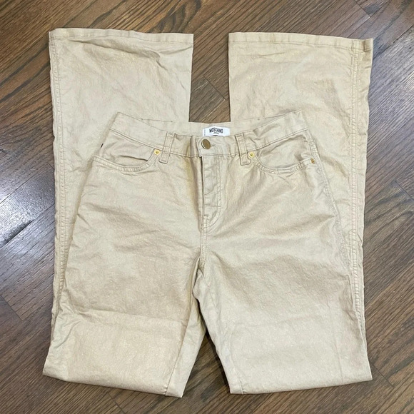 Vintage MOSCHINO Jeans Wide Leg Gold Shimmer Spice Girls - Picture 3 of 9